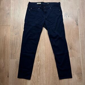 $198 AG Adriano goldschmied NAVY BLUE Stevie ankle straight slim jeans 29